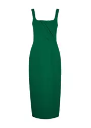 Emilia Wickstead Arina Textured Midi Dress - Green - 8 (UK8 / S) 8 (UK8 / S)