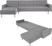 Foret 5 Seater Sofa Bed Modular Corner Lounge Recliner Chaise Couch Fabric Grey