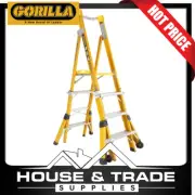 Gorilla Platform Ladder 1.5m-2.4m Fiberglass 150kg Adjustable FPL0508-I