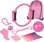 13Pcs Pilates Ring Circle Set Resistance Bands Antislip Socks Versatile Pilates Equipment Yoga Ring for Body Building Indoor