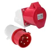Reliable 32A 5 PIN 415V Industrial Plug Socket Suitable for Power Plants