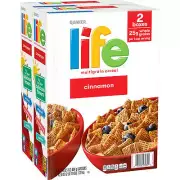 Quaker Life Multi-Grain Cereal, Cinnamon 42.6 oz 2 Bags Breakfast Milk