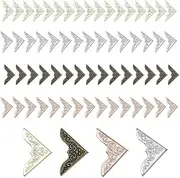 Metal Book Corner Protector Vintage Photo Corners, 120Pcs Vintage Metal Book Corner Protector Iron Guard Edge Cover Book Scrapbooking Corner Protector,Vintage Iron Guard Cover Book Corner Protectors