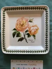 Portmeirion square dinner (or serving) plate - 10.5" botanic roses Tamara Peach