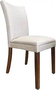 [HEQS] Linda Dining Chairs Set of 2 for Your Dining Table Modern Dining Room Furniture Linen Fabric Upholstery Padded Seat and Backrest 96 H x 46 W x 63 D CM Taupe