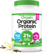 Orgain Organic Vegan Protein Powder, Vanilla Bean - 21G Plant Protein, 6G Prebio