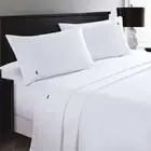 Deluxe Linen 1200TC Cotton Rich Flat Fitted Sheet Set White King Single
