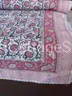 Unique Kantha Hand Block Print Handmade King Size Bedspread Throw Quilt pink