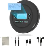 CD Player Portable, Bluetooth CD Player with Dual Headphone Jack for Home, Recha