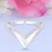 8mm V Shaped Band 925 Sterling Silver Toe Ring Thin Adjustable Toe Ring