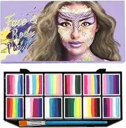 Face and Body Paint, Costume Makeup Body Paint Palette, 12 Color Water Based Face Painting Kit, Cosplay Makeup Palette Art Painting for Halloween, Cosplay, Parties