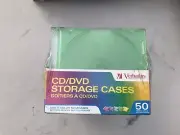 CD Case Storage 50 Pack 5 Assorted Colors GREEN ORANGE PINK PURPLE BLUE