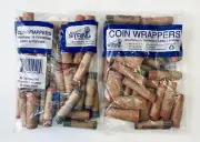 QTY 2- COIN WRAPPERS 36 COUNT ASSORTED QUARTER PENNY NICKLE DIMES