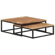 Nesting Coffee Tables 2 pcs Solid Acacia Wood vidaXL