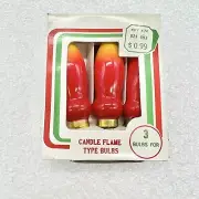 Vintage Holiday Flame Bulbs 120 Volt 3 Pack 7W Indoor New Old Stock