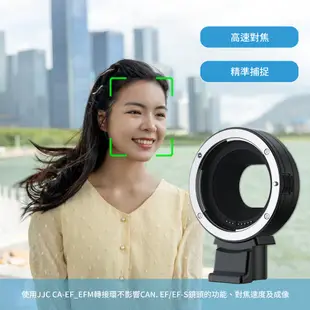 JJC EF-EOS M 轉接環相機鏡頭自動對焦適配器 佳能Canon EOS M5 M6 M50 Mark II 適用
