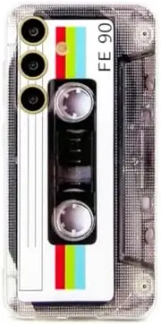 Case for Galaxy S24+ Shockproof Scratchproof with TPU Soft Bumper Retro Cassette