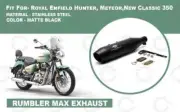 For Royal Enfield "Hunter/Meteor/New Classic 350 Black Rumbler Max Exhaust SS" (for: Royal Enfield)