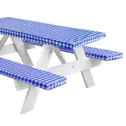 LINPRO 6ft Vinyl Fitted Picnic Table Cover with Bench Covers - Camper and Tra...