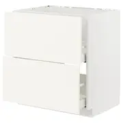 METOD / MAXIMERA base cab f sink+2 fronts/2 drawers, white/Vallstena white, 80x60x80 cm