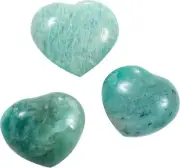 | Amazonite | Puff Heart Worry Stone | Size 1" | 1 Pc | Crystals and Healing...