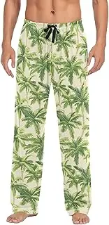 [AIXIWAWA] Mens Pajama Pants-Pattern Palm, Soft Sleep Lounge Pajamas Bottoms with Pockets Drawstring S