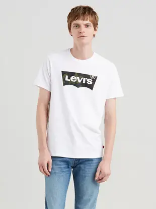 Levi's T恤 短袖 純棉 男裝 LOGO款 短T-Shirt 圓領 L90163 白色迷彩(現貨)▶指定Outlet商品5折起☆現貨