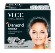 VLCC Diamond Facial Kit, Diamond Scrub Diamond Massage Gel 50g+10ml = 60g