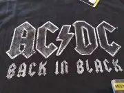 AC-DC Back In Black Men's Graphic Band Tee (Size Medium) ACDC