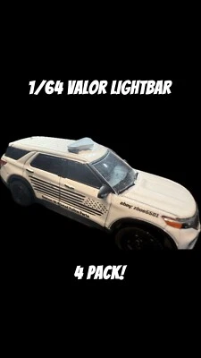 1/64 VALOR LIGHTBAR FOR POLICE FIRE EMS DIORAMA CUSTOM BUILD 4-PACK