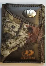 ZEP PRO Oklahoma Sooners MOSSY OAK Camo Trifold Wallet Tin Gift Box
