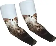 [FHEDVBN] cute otter Arm Sleeves Compression Arm Covers for Men Women Outdoor Sun Sleeves Cooling Sports Sleeve, Black