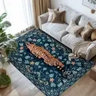 Tiger Washable Rugs 5x7ft, Boho Jungle Living Room Bedroom Area Rugs, Soft