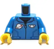 Lego - Minifigure Torso - Blue Zipper Jacket, Space Logo