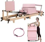 Wood Pilates Machine ,Multifunctional Folding Pilates Reformer Home Studio Workout Equipment for Strength Training