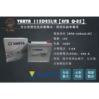 在飛比找蝦皮購物優惠-【不二車坊】VARTA華達《EFB Q85 115D23 /