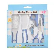 2SETS 6PCS/set Manicure Care Set Infant Nail Scissors Comb Brush Baby Care Supplies Set blue_6pcs