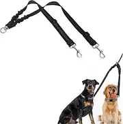 LIANRISES Double Dog Lead for Walking 2 Dogs No Tangle 360° Swivel Reflective Dual Leash With Double Clip for Dogs