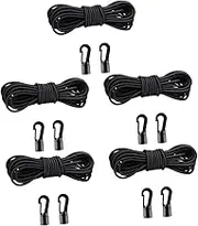 SEWACC 5 Sets Elastic Bungee Cord Kit with Hooks for Kayak Tent and Boat High Elasticity Shock Cord for Camping Outdoor Use and Gear Storage