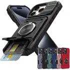 Case For iPhone 16 15 14 13Pro Max Plus Magnetic Rotated Ring Stand Wallet Cover