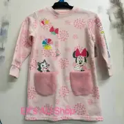 【FROM AU】Authentic Shanghai Disney Minnie Mouse Pink Winter Hoodie Plush Dress