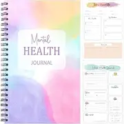 Mental Health Journal - A5 Self-Care Journal with Daily Gratitude, Annual Tracker, Mood Tracker, Affirmations, Intentions, Goals & Reflections, Guided Journal for Anxiety Relief (Rainbow)