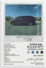 DIDIDO Kendrick Poster Lamar Good Kid, M.A.A.d City Album Cover Canvas Posters for Room Aesthetic Gift Unframe:12x18inch(30x45cm)