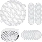40 Pack Disposable Shower Drain Hair Catcher Disposable Shower Drain Hair Catcher Disposable Hair Catcher for Showers & Bathtubs Mesh Stickers，Mesh Filter Sink Strainer Stickers