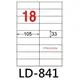 【1768購物網】LD-841-W-C 龍德(18格) 白色三用電腦貼紙-33x105mm - 20張/包 (LONGDER)