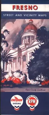 1962 Chevron Road Map: Fresno NOS