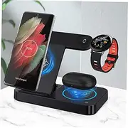 OSALADI Wireless Charger Station Charging Stand for Phone Watch Headset Compatible with Samsung Portable Design Induction Coil for Efficient Charging