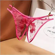 [AYTDNEHGK] Sexy Lingerie Women's Panties Opening Transparent G-Strings Thongs Solid Bowknot Underwear for Ladies Women Lace Crotch Panties