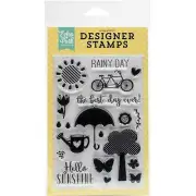 Echo Park Clear Acrylic Stamps Sunshine Rainy Day - NEW