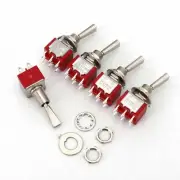 5Pcs SH 6Pin DPDT ON-ON 2Position Flat Handle Toggle Switch for Remote Control